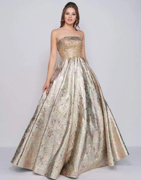 Mac Duggal Prom - 2099M Embossed Metallic Brocade Strapless Ballgown 3 Mac Duggal Prom - 2099M Embossed Metallic Brocade Strapless Ballgown