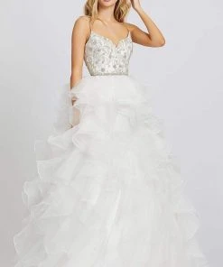 Mac Duggal Prom - 48959M Beaded Sweetheart Ruffled Ballgown