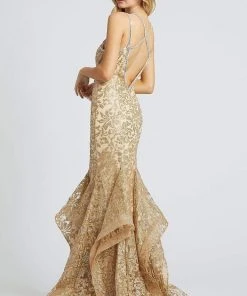 Formal Gowns Mac Duggal Prom - 49015M Strappy Embellished Ruffled Mermaid Dress 6 Formal Gowns Mac Duggal Prom - 49015M Strappy Embellished Ruffled Mermaid Dress