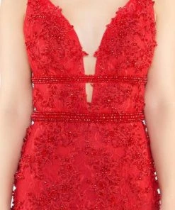 Formal Gowns Mac Duggal Prom - 66707M Lace Deep V-neck Mermaid Dress With Train 8 Formal Gowns Mac Duggal Prom - 66707M Lace Deep V-neck Mermaid Dress With Train