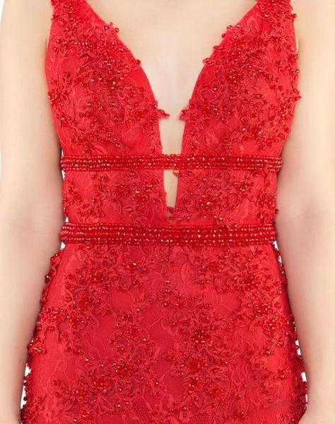 Formal Gowns Mac Duggal Prom - 66707M Lace Deep V-neck Mermaid Dress With Train 5 Formal Gowns Mac Duggal Prom - 66707M Lace Deep V-neck Mermaid Dress With Train