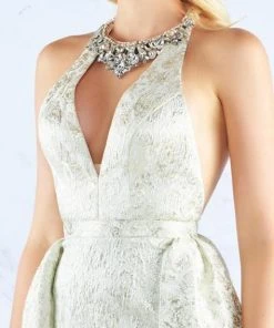 Mac Duggal Prom - 66741M Crystal Accented Halter Dress With Overskirt Formal Gowns 8 Mac Duggal Prom - 66741M Crystal Accented Halter Dress With Overskirt Formal Gowns