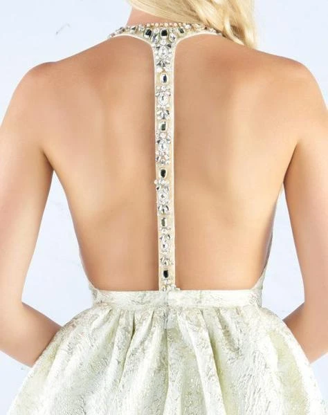 Mac Duggal Prom - 66741M Crystal Accented Halter Dress With Overskirt Formal Gowns 6 Mac Duggal Prom - 66741M Crystal Accented Halter Dress With Overskirt Formal Gowns