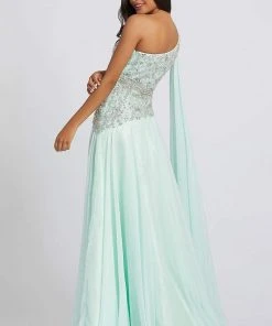 Formal Gowns Mac Duggal Prom - 66846M Asymmetrical Chiffon Gown With Slit