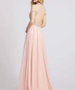 Mac Duggal Prom - 66879M Beaded Halter Cutout Gown With Slit Formal Gowns 6 Mac Duggal Prom - 66879M Beaded Halter Cutout Gown With Slit Formal Gowns