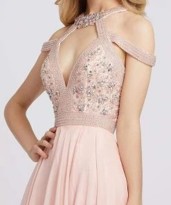 Mac Duggal Prom - 66879M Beaded Halter Cutout Gown With Slit Formal Gowns 7 Mac Duggal Prom - 66879M Beaded Halter Cutout Gown With Slit Formal Gowns