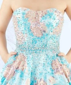 Mac Duggal Prom - 66885M Jewel-Speckled Floral Print Ballgown