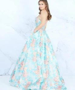 Mac Duggal Prom - 66885M Jewel-Speckled Floral Print Ballgown