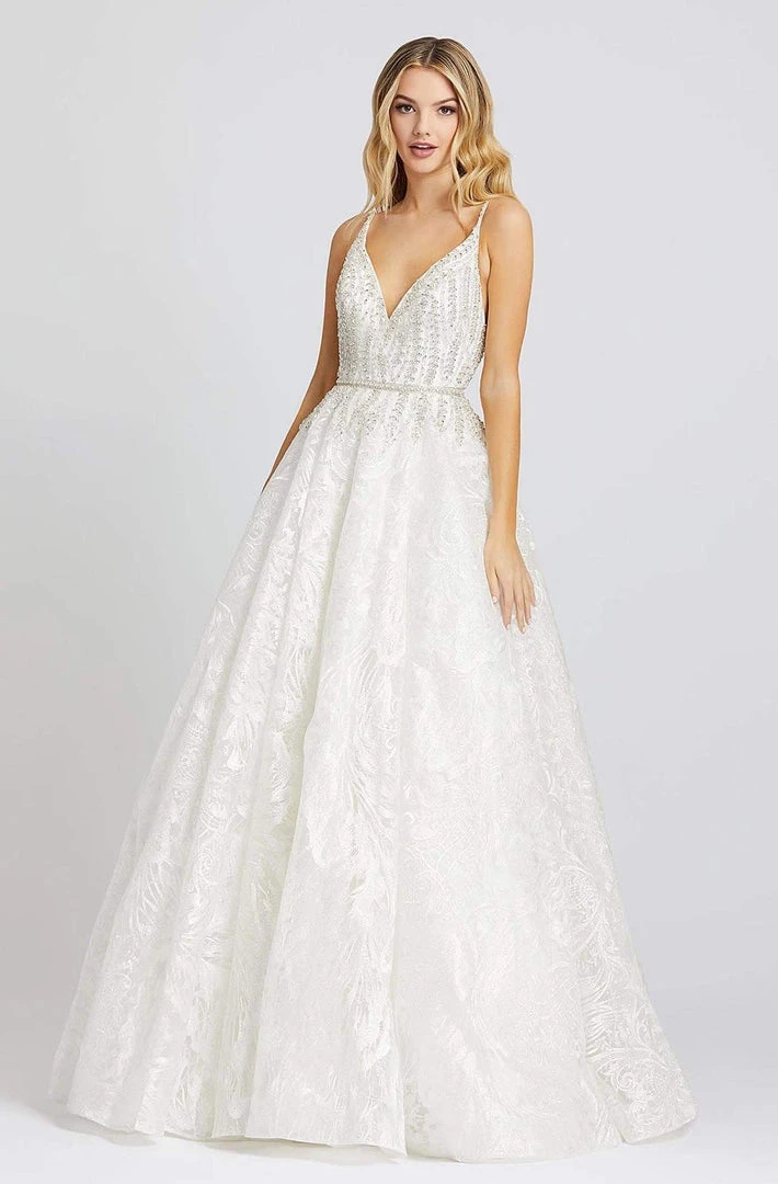 Mac Duggal Prom - 67309M Bedazzled Plunging V-neck A-line Gown Formal Gowns 3 Mac Duggal Prom - 67309M Bedazzled Plunging V-neck A-line Gown Formal Gowns