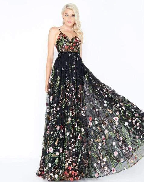 Mac Duggal - Sheer Sweetheart Floral Embroidered A-Line Gown 62989M - 1 Pc Black Multi In Size 6 Available Formal Gowns 3 Mac Duggal - Sheer Sweetheart Floral Embroidered A-Line Gown 62989M - 1 Pc Black Multi In Size 6 Available Formal Gowns