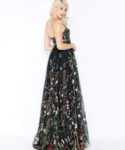 Mac Duggal - Sheer Sweetheart Floral Embroidered A-Line Gown 62989M - 1 Pc Black Multi In Size 6 Available Formal Gowns 5 Mac Duggal - Sheer Sweetheart Floral Embroidered A-Line Gown 62989M - 1 Pc Black Multi In Size 6 Available Formal Gowns