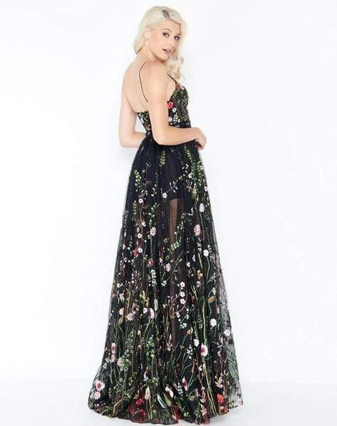 Mac Duggal - Sheer Sweetheart Floral Embroidered A-Line Gown 62989M - 1 Pc Black Multi In Size 6 Available Formal Gowns 4 Mac Duggal - Sheer Sweetheart Floral Embroidered A-Line Gown 62989M - 1 Pc Black Multi In Size 6 Available Formal Gowns