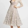 Cocktail Dresses Mac Duggal - V Neckline 3D Floral Lace A-Line Dress 67387D - 1 Pc Beige Blush In Size 6 Available 1 Cocktail Dresses Mac Duggal - V Neckline 3D Floral Lace A-Line Dress 67387D - 1 Pc Beige Blush In Size 6 Available