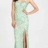 Formal Gowns Madison James - 16-304 Dress In Light Green Nude