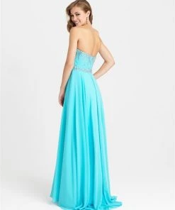 Formal Gowns Madison James - 16-379 Dress In Turquoise