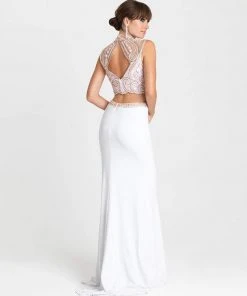 Madison James - 16-388 Dress In White Multi