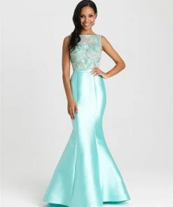Madison James - 16-410 Dress In Aqua Formal Gowns
