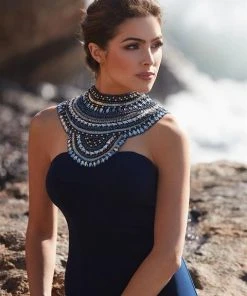 Madison James - 16-436 Dress In Navy