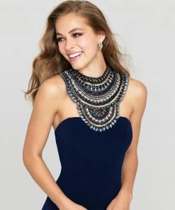 Madison James - 16-436 Dress In Navy