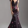 Madison James - 18-601 Plunging Ladder Back Floral Mermaid Gown 1 Madison James - 18-601 Plunging Ladder Back Floral Mermaid Gown