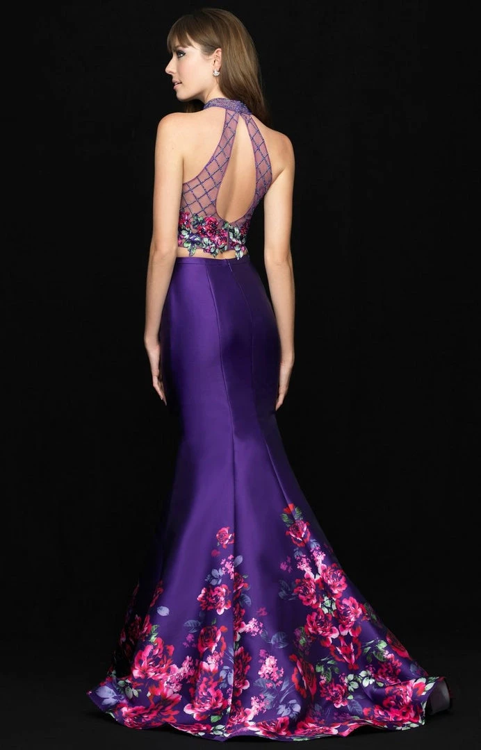 Madison James - 18-602 Illusion High Neck Floral Lattice Mermaid Gown 5 Madison James - 18-602 Illusion High Neck Floral Lattice Mermaid Gown