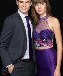 Madison James - 18-602 Illusion High Neck Floral Lattice Mermaid Gown 10 Madison James - 18-602 Illusion High Neck Floral Lattice Mermaid Gown