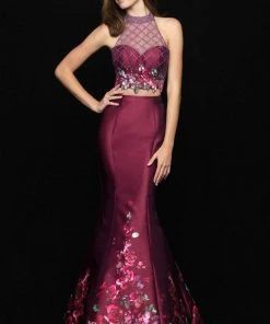 Madison James - 18-602 Illusion High Neck Floral Lattice Mermaid Gown 11 Madison James - 18-602 Illusion High Neck Floral Lattice Mermaid Gown