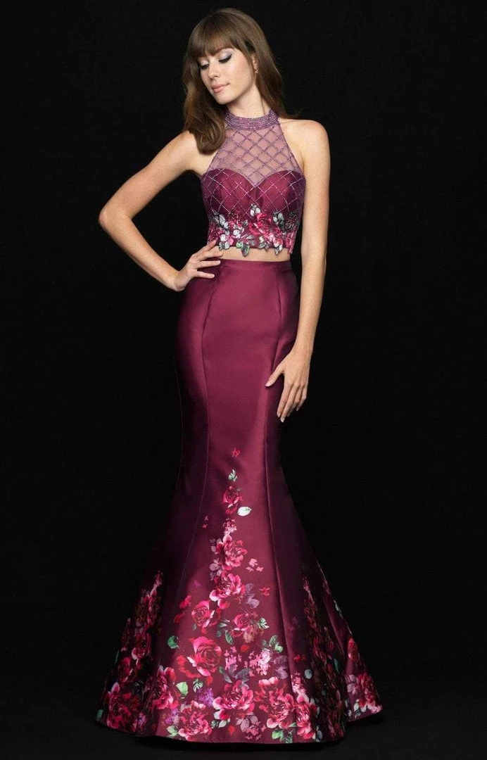 Madison James - 18-602 Illusion High Neck Floral Lattice Mermaid Gown 7 Madison James - 18-602 Illusion High Neck Floral Lattice Mermaid Gown