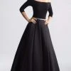 Madison James - 18-609 Off The Shoulder Full A-Line Mikado Dress Formal Gowns