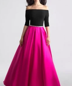 Madison James - 18-609 Off The Shoulder Full A-Line Mikado Dress Formal Gowns 8 Madison James - 18-609 Off The Shoulder Full A-Line Mikado Dress Formal Gowns