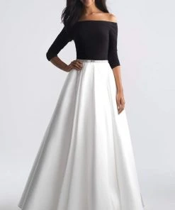 Madison James - 18-609 Off The Shoulder Full A-Line Mikado Dress Formal Gowns 10 Madison James - 18-609 Off The Shoulder Full A-Line Mikado Dress Formal Gowns