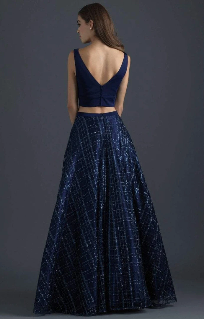 Formal Gowns Madison James - 18-613 Two Piece Glitter Printed A Line Gown 5 Formal Gowns Madison James - 18-613 Two Piece Glitter Printed A Line Gown