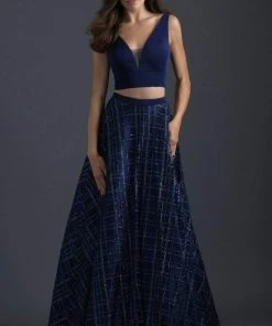 Formal Gowns Madison James - 18-613 Two Piece Glitter Printed A Line Gown 7 Formal Gowns Madison James - 18-613 Two Piece Glitter Printed A Line Gown