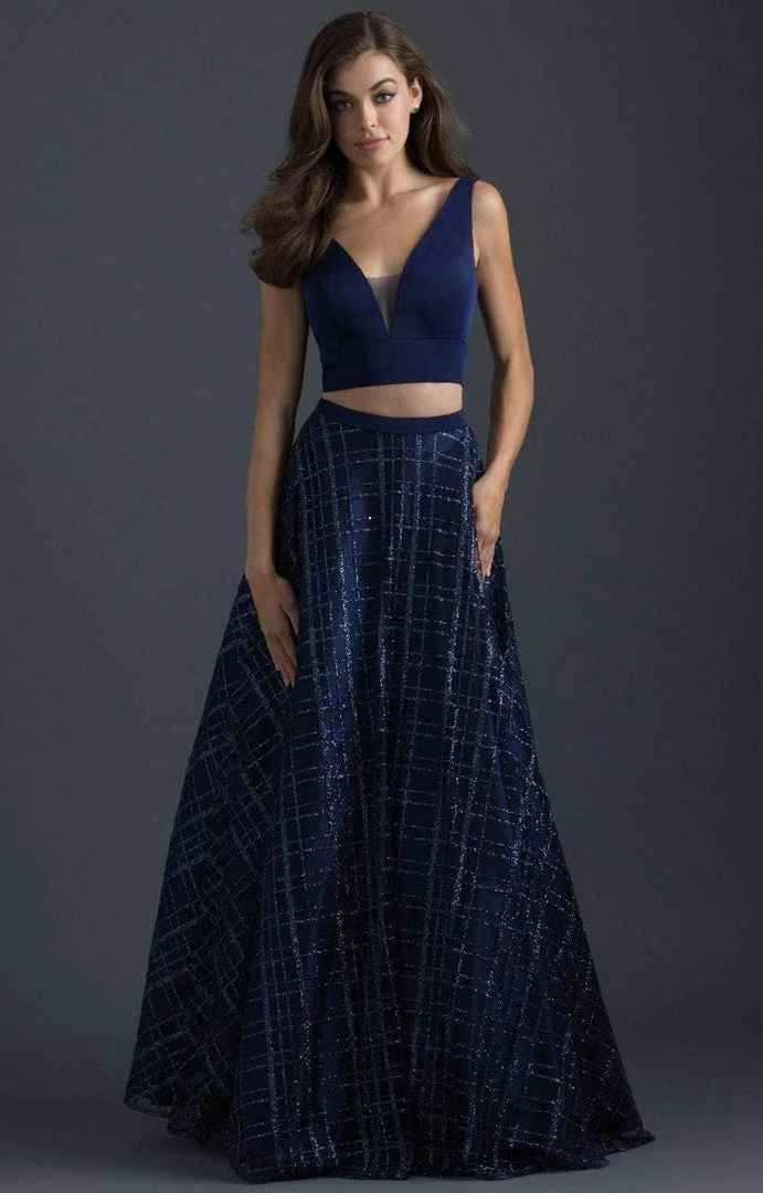 Formal Gowns Madison James - 18-613 Two Piece Glitter Printed A Line Gown 4 Formal Gowns Madison James - 18-613 Two Piece Glitter Printed A Line Gown