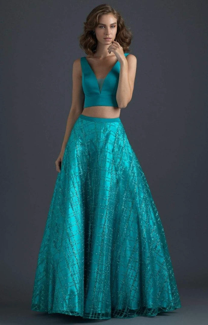 Formal Gowns Madison James - 18-613 Two Piece Glitter Printed A Line Gown 6 Formal Gowns Madison James - 18-613 Two Piece Glitter Printed A Line Gown