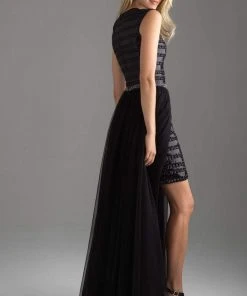 Madison James - 18-616 Cap Sleeve Sequin Ornate Overskirt Gown