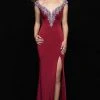Formal Gowns Madison James - 18-618 Cap Sleeve Jewel Accented Plunging V-Neck Gown