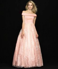 Madison James - 18-622 Off-Shoulder Sheer Sequined Dress Formal Gowns