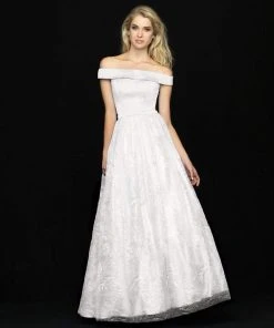 Madison James - 18-622 Off-Shoulder Sheer Sequined Dress Formal Gowns