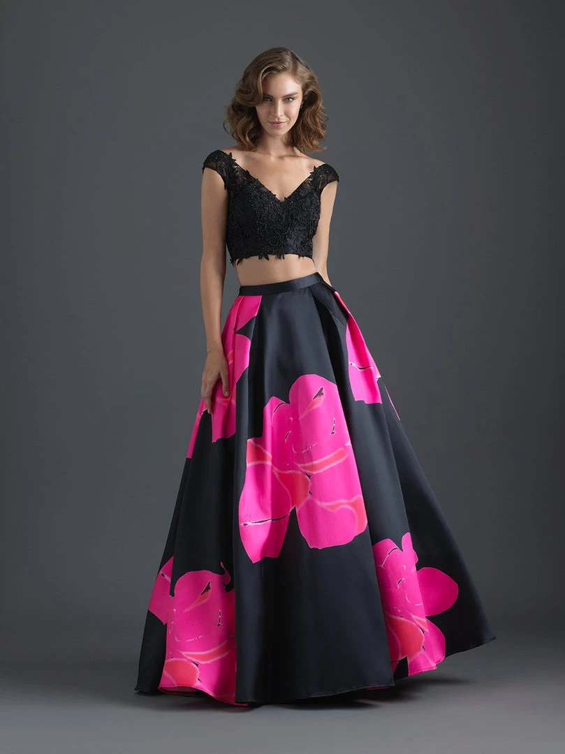 Madison James - 18-630 Two Piece Lace Floral Evening Gown Formal Gowns 4 Madison James - 18-630 Two Piece Lace Floral Evening Gown Formal Gowns