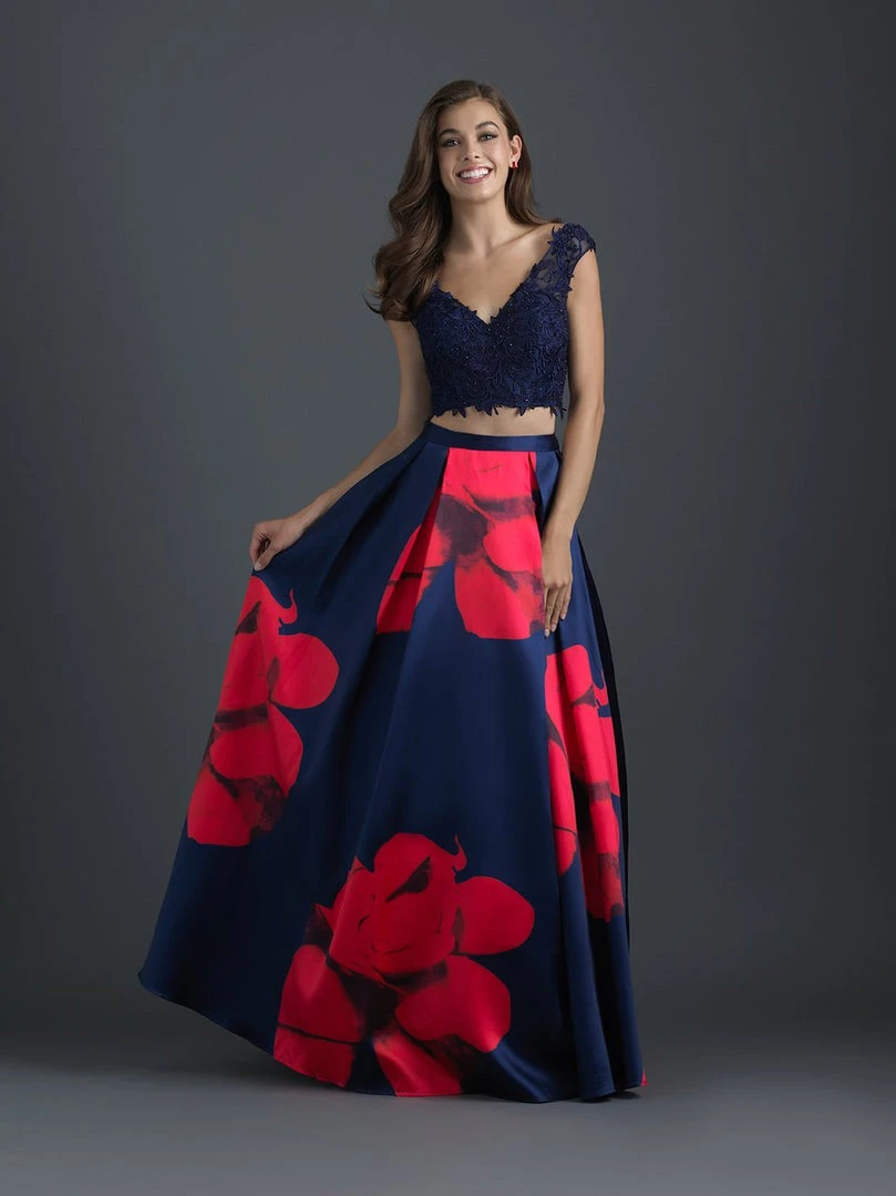 Madison James - 18-630 Two Piece Lace Floral Evening Gown Formal Gowns 5 Madison James - 18-630 Two Piece Lace Floral Evening Gown Formal Gowns