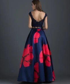 Madison James - 18-630 Two Piece Lace Floral Evening Gown Formal Gowns 9 Madison James - 18-630 Two Piece Lace Floral Evening Gown Formal Gowns