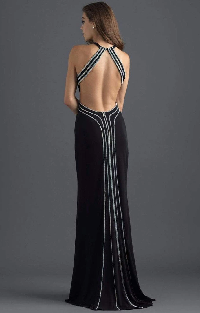 Madison James - 18-631 Halter Fitted Cutout Jersey Dress 6 Madison James - 18-631 Halter Fitted Cutout Jersey Dress