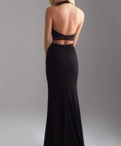 Madison James - 18-642 Two Piece Halter Front Cutout Evening Dress Formal Gowns