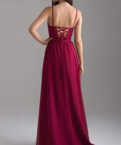 Formal Gowns Madison James - 18-650 Illusion Plunge Neckline Chiffon Evening Dress 10 Formal Gowns Madison James - 18-650 Illusion Plunge Neckline Chiffon Evening Dress
