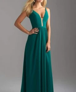 Formal Gowns Madison James - 18-650 Illusion Plunge Neckline Chiffon Evening Dress 11 Formal Gowns Madison James - 18-650 Illusion Plunge Neckline Chiffon Evening Dress