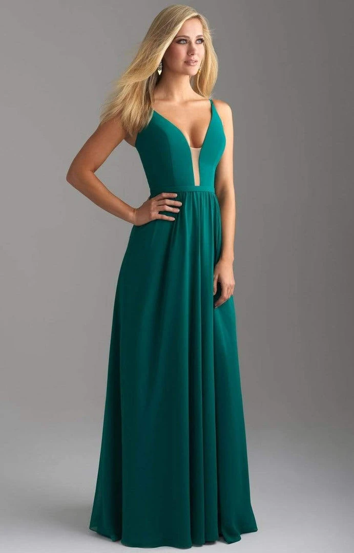 Formal Gowns Madison James - 18-650 Illusion Plunge Neckline Chiffon Evening Dress 7 Formal Gowns Madison James - 18-650 Illusion Plunge Neckline Chiffon Evening Dress