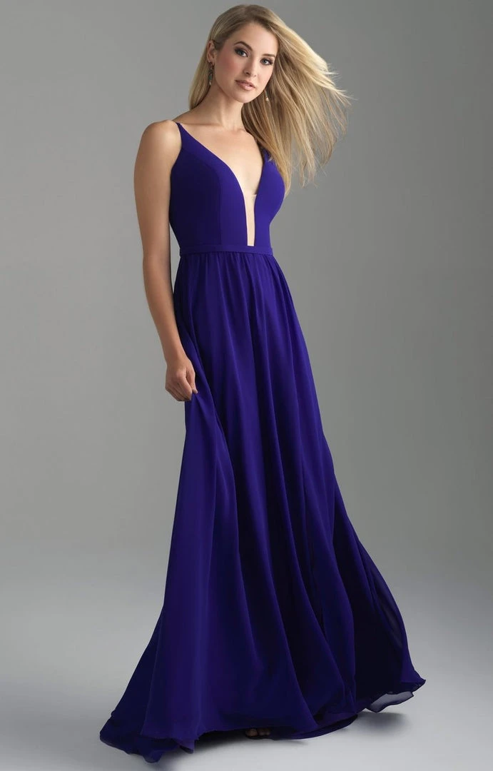 Formal Gowns Madison James - 18-650 Illusion Plunge Neckline Chiffon Evening Dress 4 Formal Gowns Madison James - 18-650 Illusion Plunge Neckline Chiffon Evening Dress