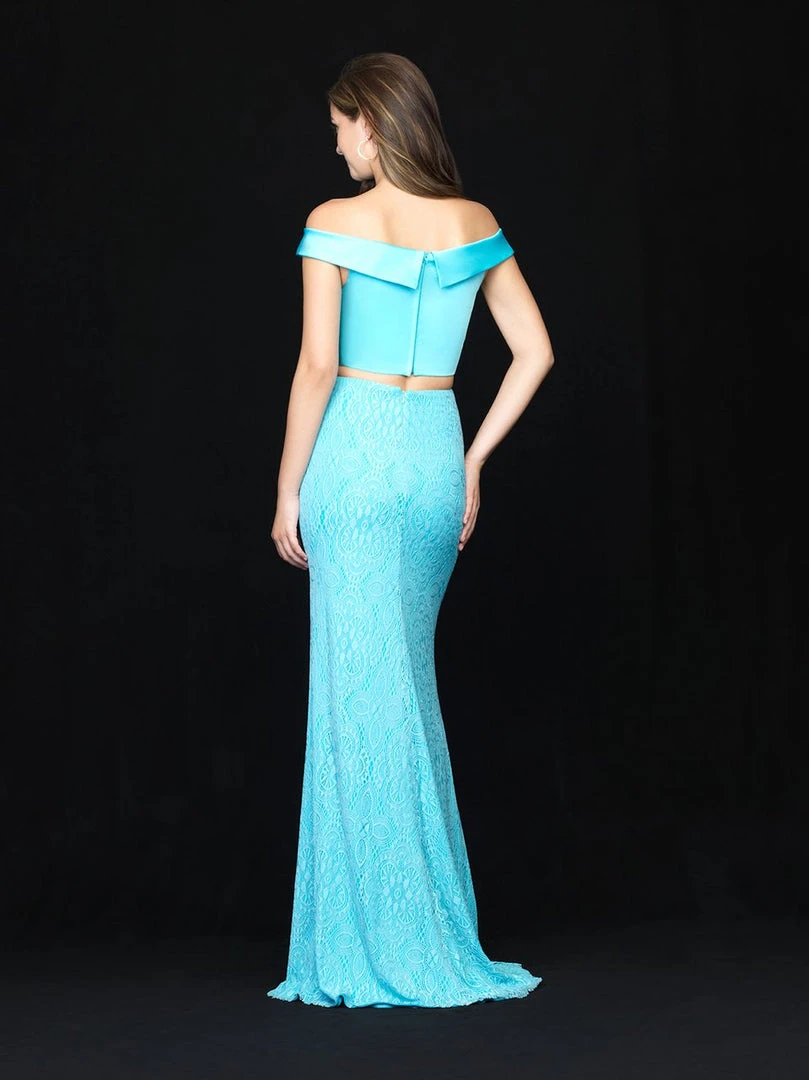 Madison James - 18-669 Two Piece Off Shoulder Lace Dress 4 Madison James - 18-669 Two Piece Off Shoulder Lace Dress