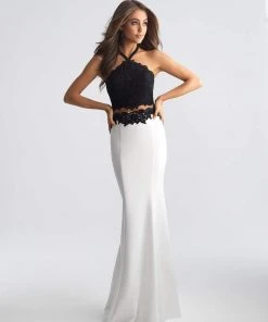 Formal Gowns Madison James - 18-673 Lace Two Piece Sheath Dress